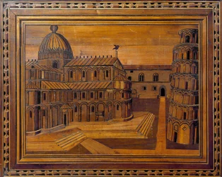 View of the Cathedral of Pisa and the Leaning Tower on the Miracle Square