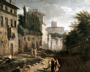 View of the San Bonaventura Street in Palatine Hill in Rome
