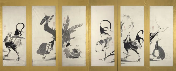 One of a Pair of Folding Screens