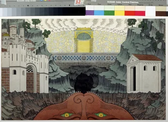 Stage Design for the Play Le Miracle de Theophile by Rutebeuf