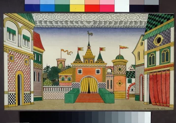 Stage Design for the Opera The Golden Cockerel by N. Rimsky-Korsakov