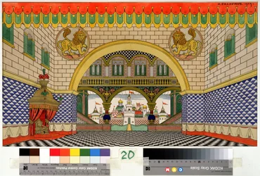 Stage Design for the Opera The Golden Cockerel by N. Rimsky-Korsakov