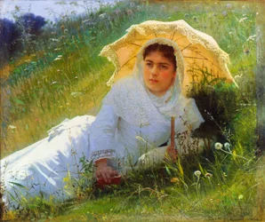 A Hot Day On the Grass. Midday