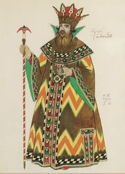 Tsar Saltan. Costume Design for the Opera The Tale of Tsar Saltan by N. Rimsky-Korsakov, 1928