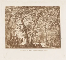 Carriage and Walkers in the Haarlemmerhout View in the Haarlemmer Hout (title on object)
