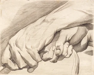 Study sheet of two hands holding a rope