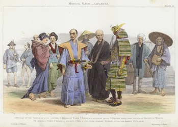 Mongol Race, Japanese (coloured engraving)