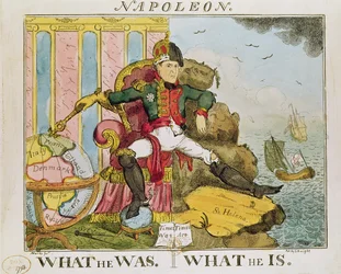 “What He Was. What He Is”, caricature of Napoleon (1769-1821), published by S. Knight