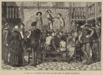 A Play in a London Inn Yard in the Time of Queen Elizabeth