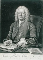 Portrait of James Gibbs (1682-1754) engraved by James McArdell (c.1729-65)