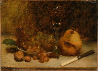 Grapes, Knife and Glass
