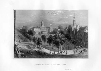 The Park and City Hall, New York, 1855