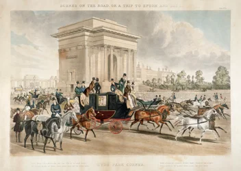 Horse Drawn Carriages along Hyde Park Corner, London