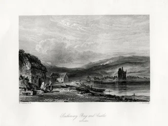 Scalloway Bay and castle, Zetland, 19th century