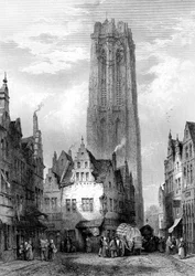 Malines Mechelen Cathedral, Antwerp, Belgium, 19th Century