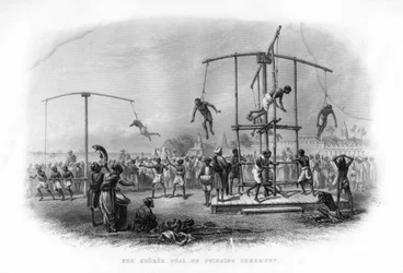 The Churuk Puja or Swinging Ceremony, India, 19th Century