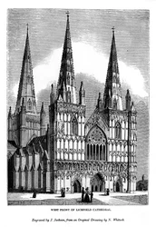 West front of Lichfield Cathedral, 1843