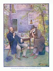 Carlyle and Tennyson talked and smoked together, from English Literature published by T C & EC Jack, c.1920