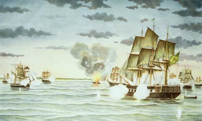 The Battle of Quilmes during the Cisplatine War between Uruguay and Brazil