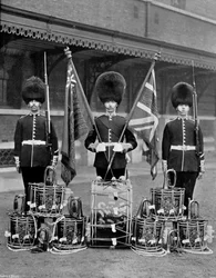 The colours and drums of the 2nd Grenadier Guards, 1896