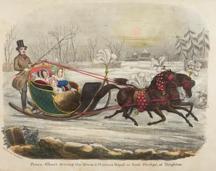 Prince Albert Driving Queen Victoria in Their Sledge