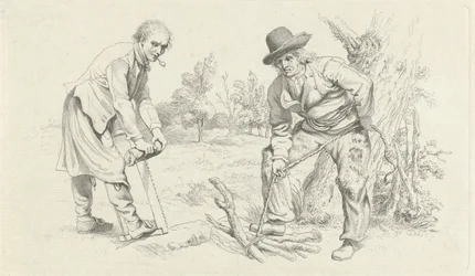 Study Sheet with a Wood Gatherer and a Man with a Saw (Study Prints series)