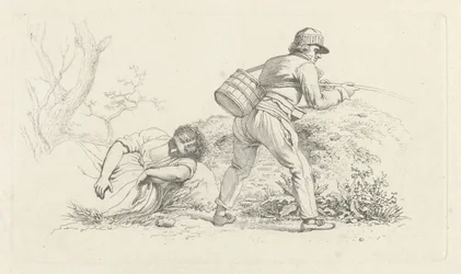 Study Sheet with a Sleeping Woman and an Angler (series title: Study Prints / Etudes gravées)