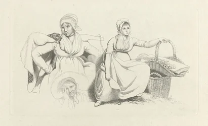 Study Sheet with Two Women and a Head