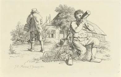 Two Farmers in a Yard (Study Prints)