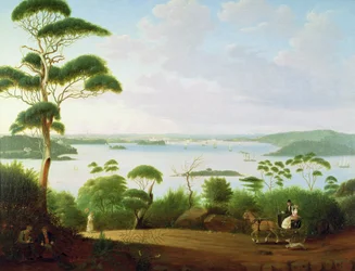 Sydney Harbour looking towards Sydney, 1848