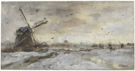 Landscape with Mill in the Snow