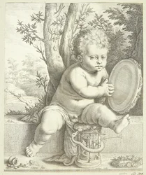 A Child Playing the Tambourine
