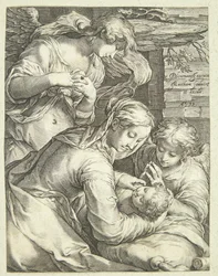 Virgin Mary with Child and Two Angels