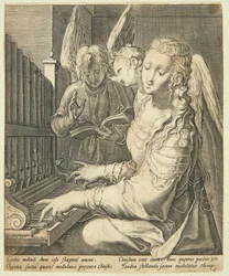 Saint Cecilia Playing the Organ