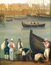 Mussel Fishermen from Monopoli, Puglia, Italy (mussel fishermen in Monopoli). Jacob Philipp Hackert, called Hackert d