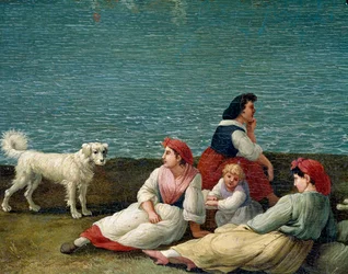 Peasant Women of Barletta, Italy (peasant women from Barletta), detail. Jacob Philipp Hackert, called Hackert d