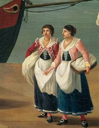 Two Young Girls from Monopoli, Puglia, Italy (girls from Monopoli). Jacob Philipp Hackert, called Hackert d