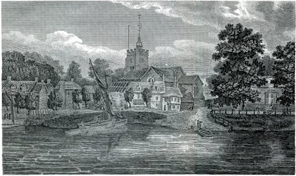 Engraving of St Nicholas Church, Chiswick