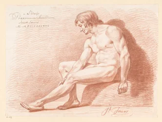 Seated Male Nude, Seen from the Side (2nd Prize 1788)