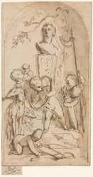 Bust of Diana with Putti and Hunting Attributes