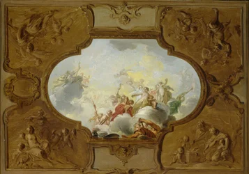 Design for a Ceiling Painting with the Apotheosis of Aeneas, in the Corners the Four Seasons