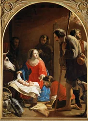Adoration of the Shepherds, with Saint Francis of Assisi in the Background
