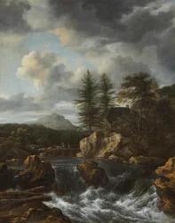 Nordic Landscape with Waterfall