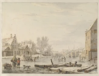 View of the City Wall at Dordrecht in Winter