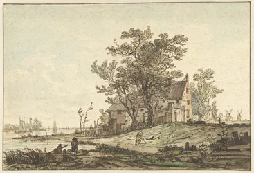 Old Farmhouse by a River