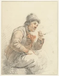 Seated, Pipe-Smoking Farmer