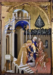 Lucia gives alms, c.1410