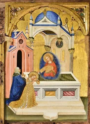Lucia praying at the tomb of Saint Agatha
