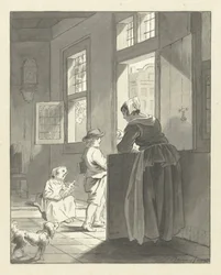 A Mother Admonishes Her Child Going to School