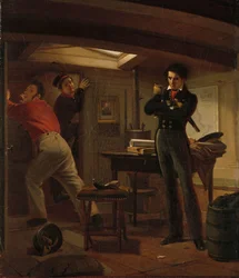 Jan van Speijk Debating whether to Set Fire to the Gunpowder